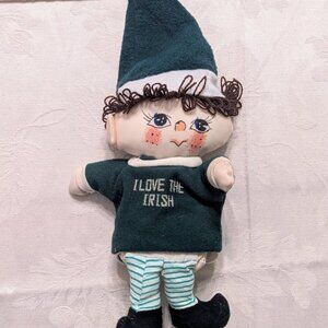 VTG Irish Elf Plush Doll "I Love the Irish" Green St. Patrick's Day Irish Pride